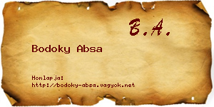Bodoky Absa névjegykártya
